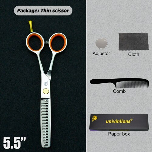 Ciseaux de coiffure japonais professionnels, 4.5/5.0/5.5/6.0 pouces, rasoir, barbier, ciseaux amincissants, tijeras: 5.5 inch-thinning