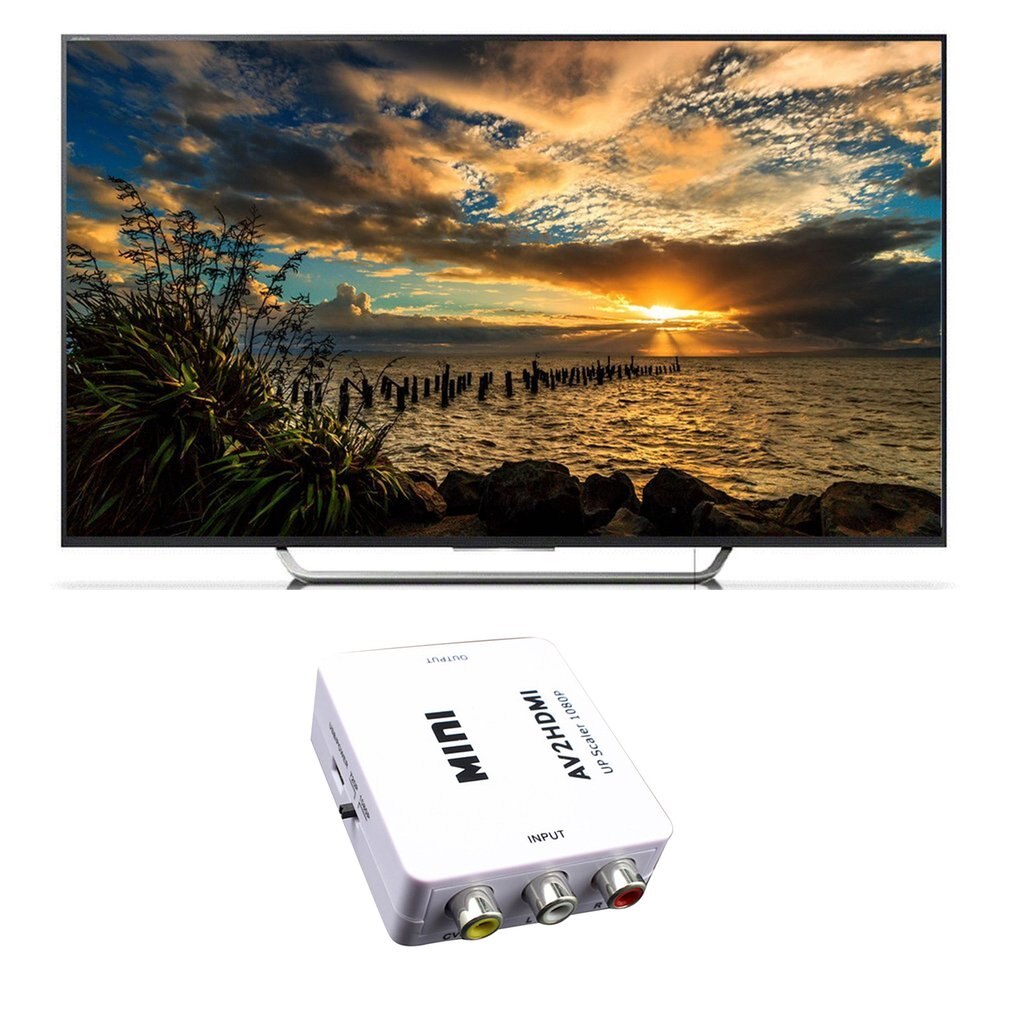 Av To Hdmi Hd Converter Av2Hdmi Composite Av Cvbs 3Rca To Hdmi 1080P Converter Adapter Video Upscaler Hd