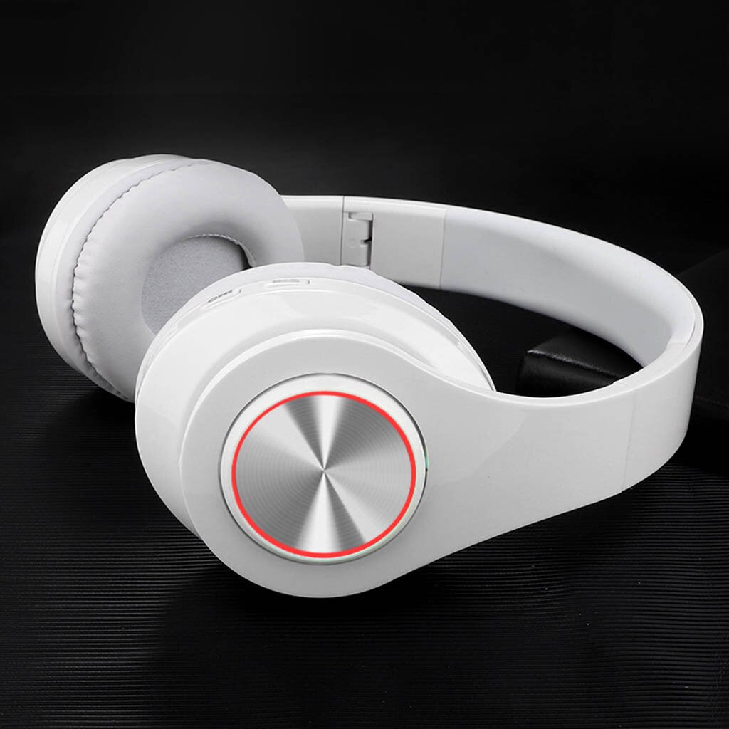 Carprie Bluetooth 5.0 Hoofdtelefoon Stereo Bluetooth Headset Oortelefoon Met Microfoon Tf Card Ruisonderdrukking Koptelefoon 20JUN 12: WHITE