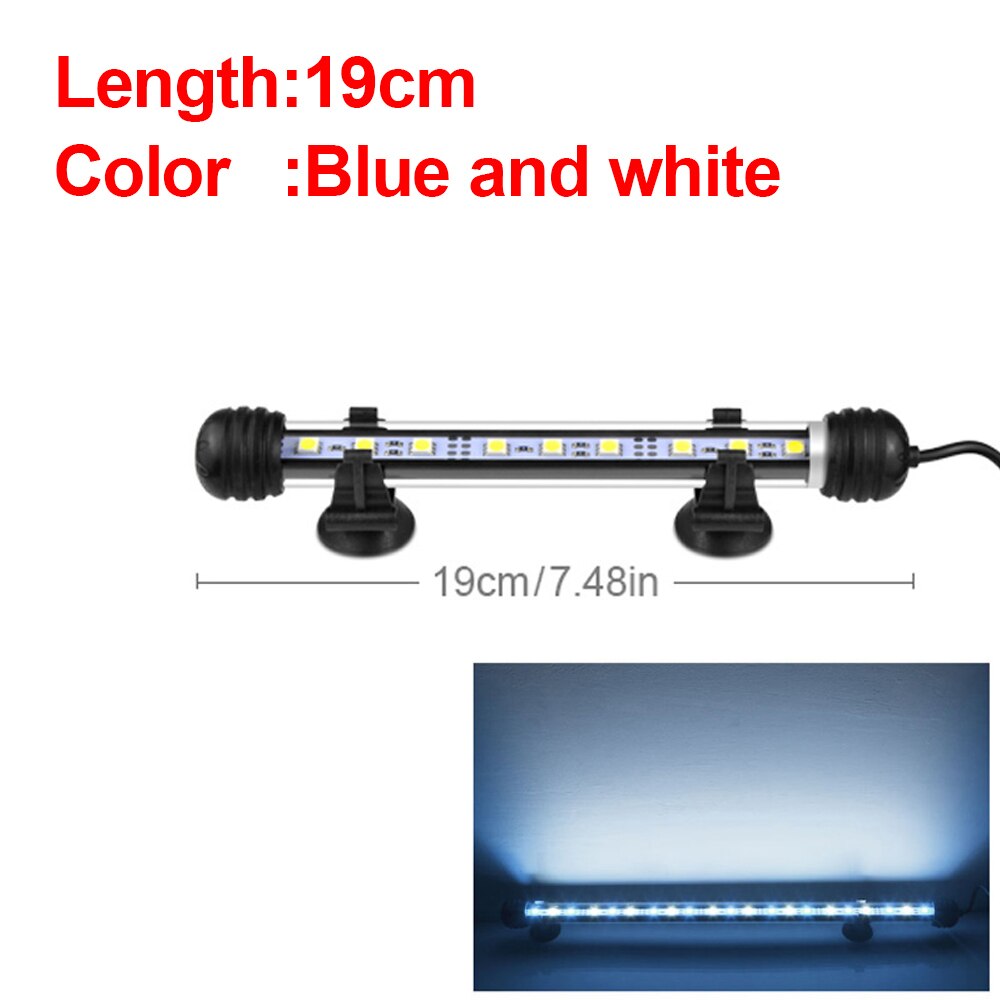 Aquarium light Fish Tank LED lighting For Aquarium Aquatic Pant Grow lamp 19-49cm Aquariums Decoration Fishbowl Accessories 220V: 19cm White-Blue