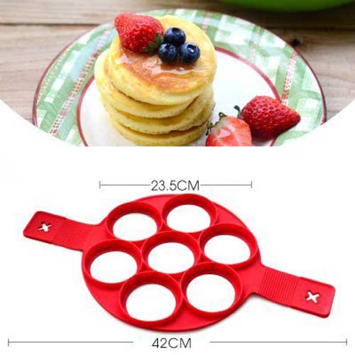 Silicone Pancake Maker Egg Ring Maker Nonstick Easy Fantastic Egg Omelette Mold Kitchen Gadgets Cooking Tools flip cooker: 7 holes