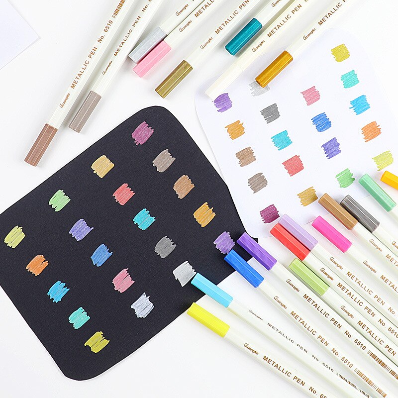 20 Kleuren Diy Manga Metallic Marker Artistieke Brush Pen Set Graffiti Art Marker Voor Tekening Schetsen Briefpapier Schoolbenodigdheden