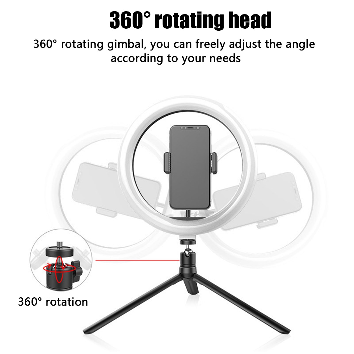 Ring Light 6/7/8inch 128/160/200LED RGB Ring Fill Light Lamp APP Control +Remote Control for Selfie Photography Vlog Live