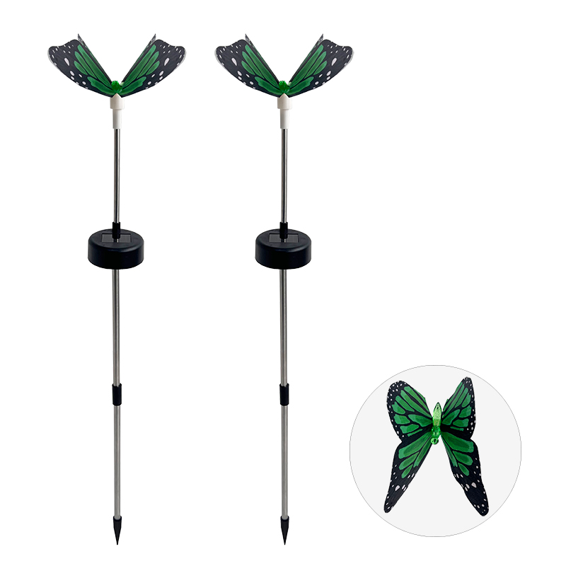 Luces LED solares de mariposa para exteriores, lámpara de ambiente para patio, iluminación de paisaje, para jardín, césped, patio, parque, villa, decoración del hogar: Verde