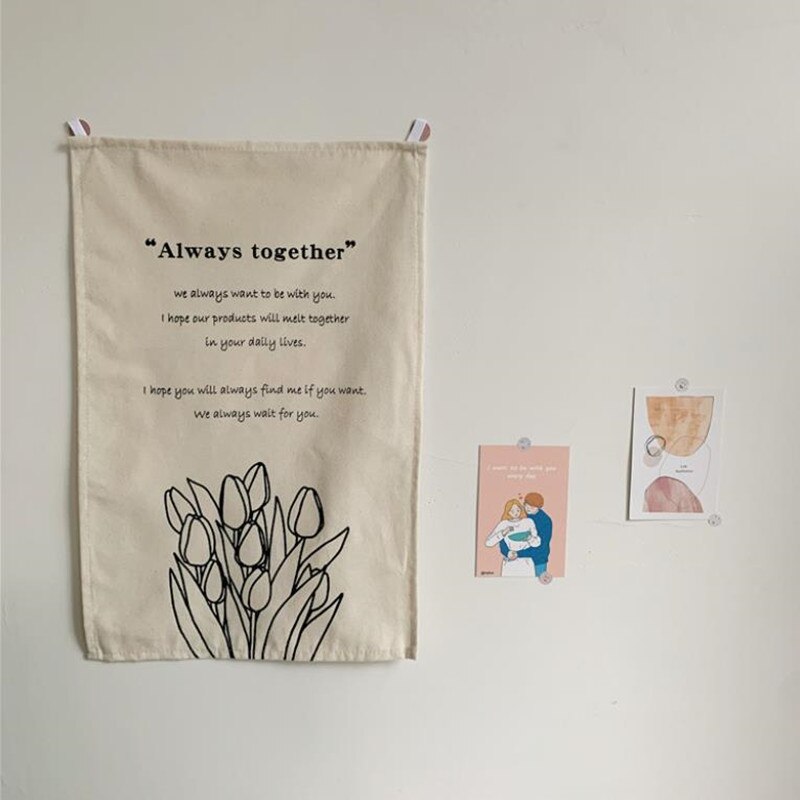 Tapiz nórdico con de flores para colgar en la pared de Ins, tela coreana para decoración de dormitorio, tapicería para dormitorio, tapicería para apartamento, bohemio D1