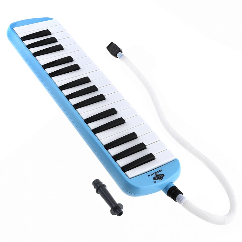32 nøgle blå harmonika melodica undervisningsinstrument med luksus bæretaske til begyndere