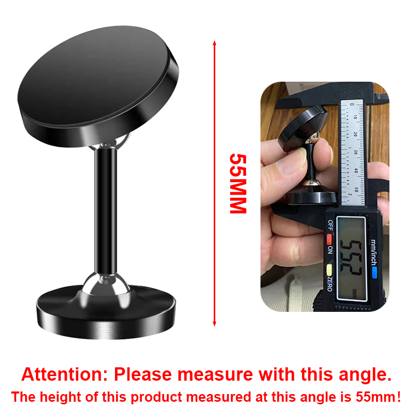 YANGGLOB 720 ° Obrotowy, dwuosiowy, magnetyczny uchwyt samochodowy ze stopu aluminium. Magnetyczny uchwyt na telefon z podwójną kulką do każdego modelu telefonu