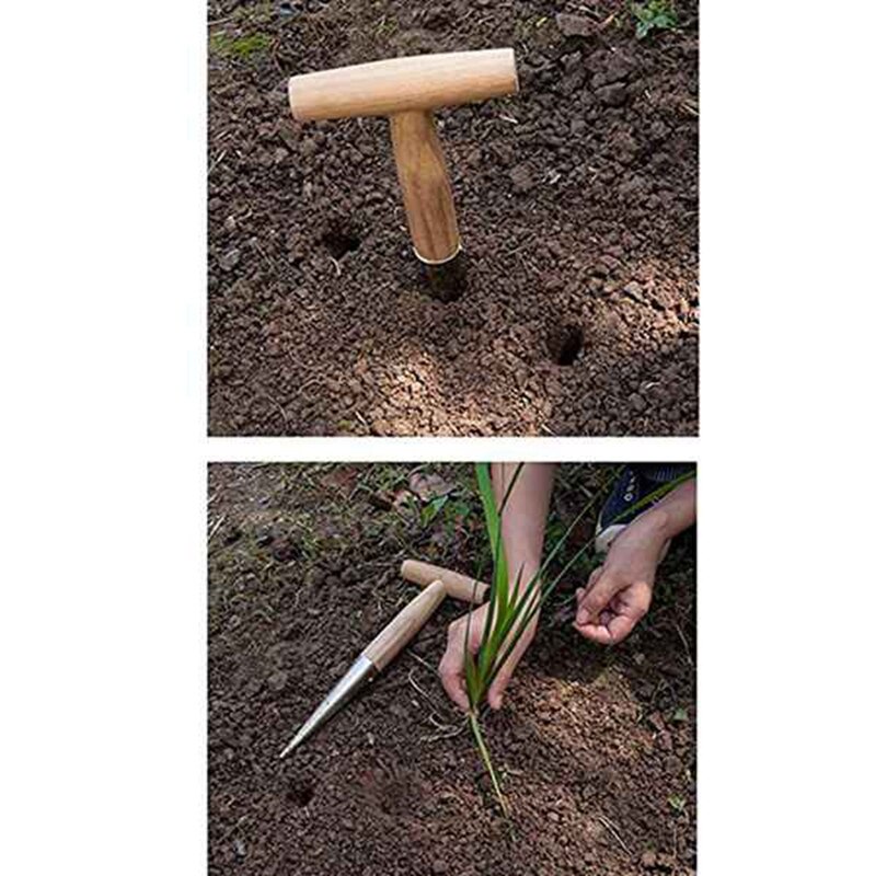 2PCS Hole Puncher Fertilization with Seeder Sowing Seedling Gardening Tool Helper Inserting Soil Gardening