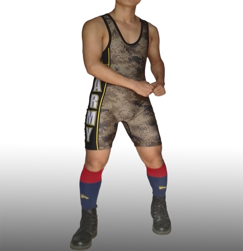 Servizio su ordinazione USA Army Digicamo Wrestling Singoletto Body Uniforme Pesistica Outfit Soldato Costume Da Bagno: general / S