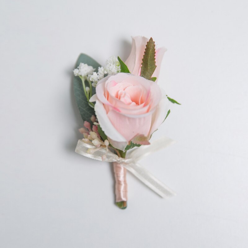 JaneVini romantique Rose Boutinnier mariage Corsages pour marié Pin groomsman artificielle boutonnière boutonnière fleurs Rose broche