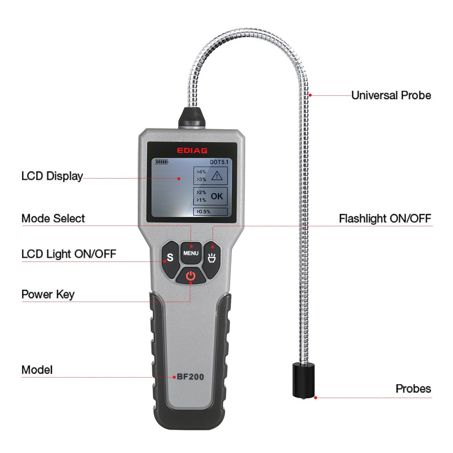 Brake Fluid Tester pen brake oil tester Accurate brake Oil Check Testing Tool with Screen for Vehicle DOT3 DOT4 DOT5.1