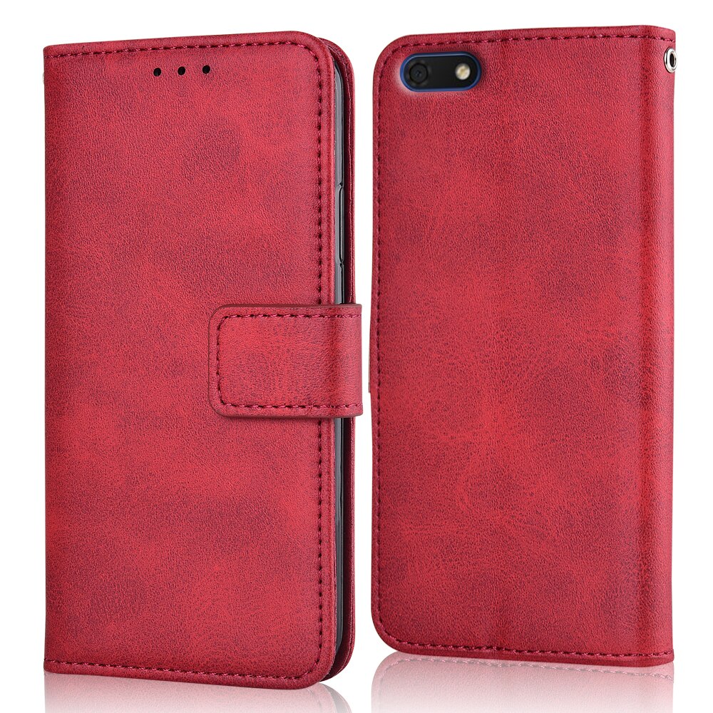 For On Huawei Honor 7A 7 A 5.45'' DUA-L22 Cover Honor 7A 7 A Cover Wallet Case For Huawei Honor 7A 7 A 5.45'' DUA-L22 Case: niu-Red