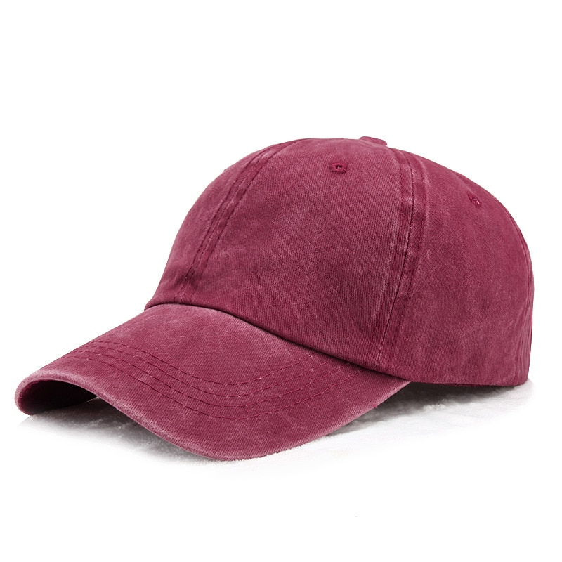 Vintage Mens Dad Hats Washed Cotton Six Panel Adjustable Plain Baseball Cap for Women,Wine Red Blue Grey Orange Khaki