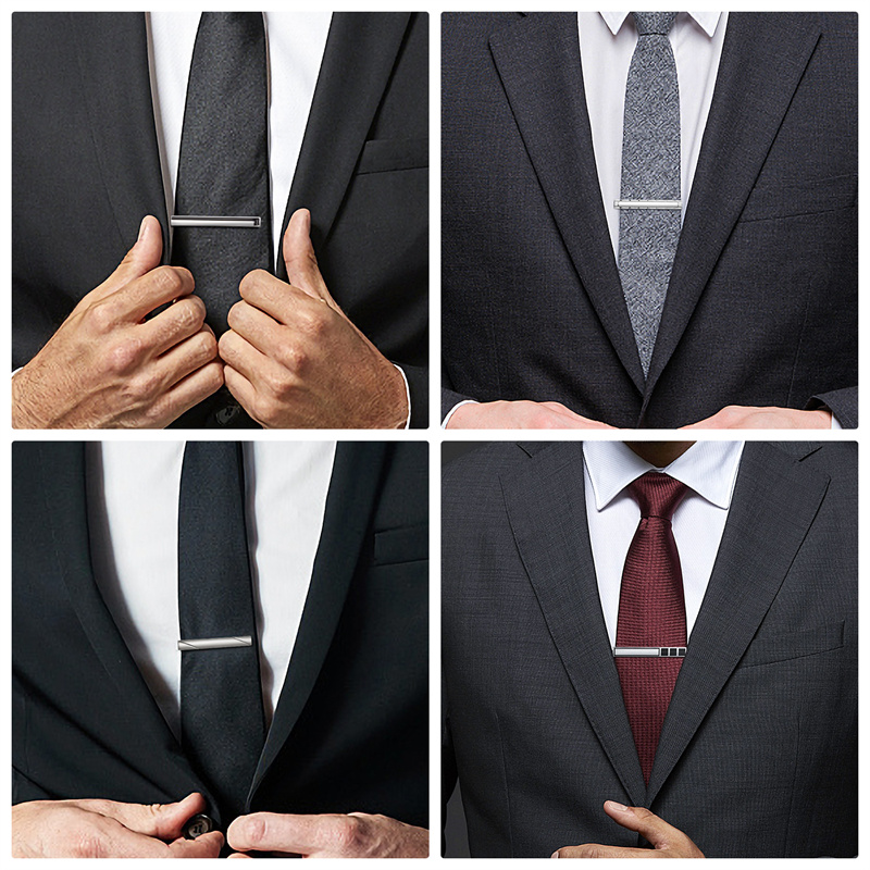 Juego de 8 Uds de pinzas de corbata cortas con caja de , accesorios de pasador de corbata para hombre, gemelos de camisa para hombre, para marido
