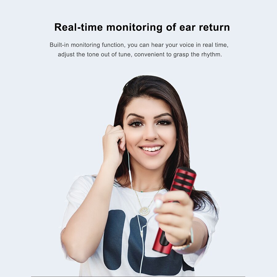 MAMEN Phone Microphone Condenser Microphone Karaoke Mic for Live Singing Recording Cardioid Pickup Microfone