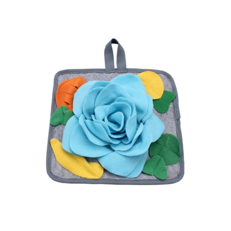 Rabbit Foraging Mat 12" x 12" Boredom Breaker Enrichment Snuffle Mat Toy for Chinchillas Guinea Pigs Ferrets Dogs: blue