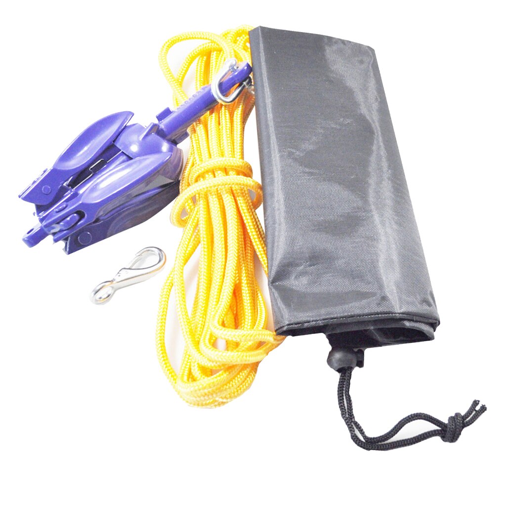 Kit d&#39;ancrage pour petit bateau ancre de grappin pliante pour Kayak, canoë, avec corde de remorquage et sac de transport