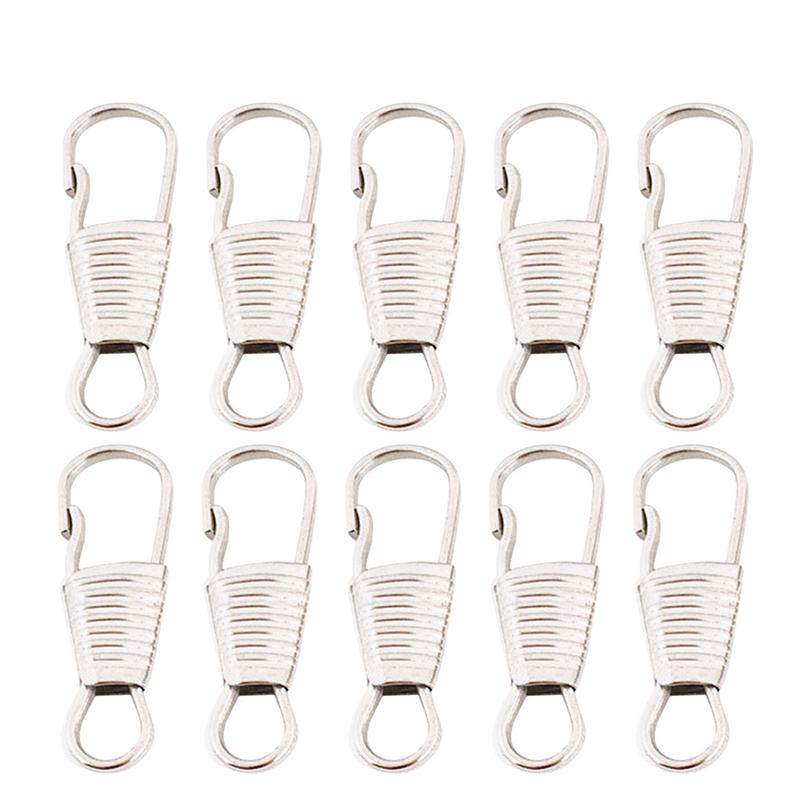 10Pcs Diy Rits Hoofd Bagage Kleding Schoenen Laarzen Rits Puller Afneembare Rits Trekt Multifunctionele Rits Accessoires: Silver