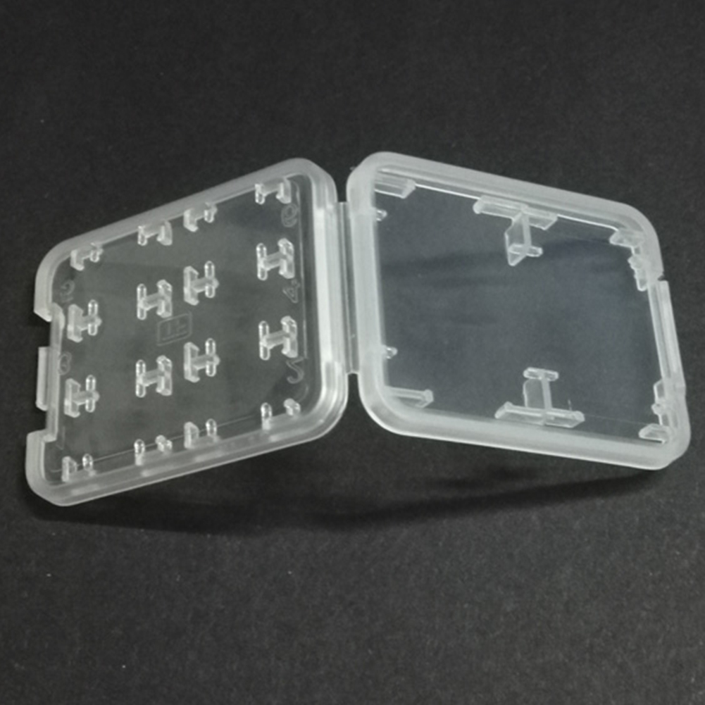 8 in 1 Plastic Micro Dubbele Lagen Plastic Micro voor SD SDHC TF MS Geheugenkaart Opslag Hard Case mini Box Protector