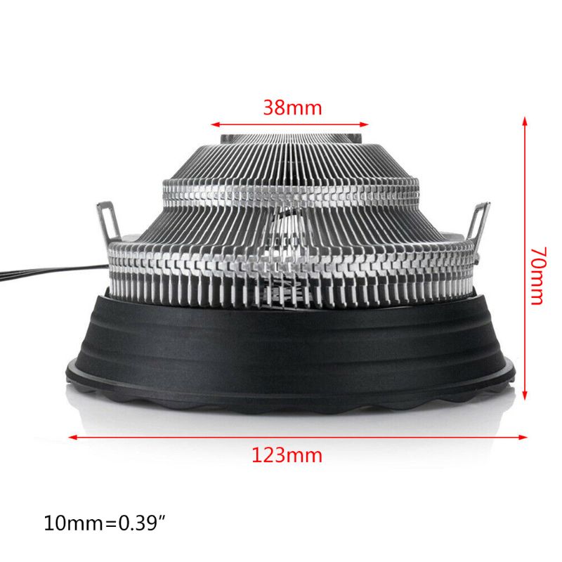 Disipador de calor de luz LED RGB, ventilador de refrigeración silencioso para CPU lgA 775 AM2 090F