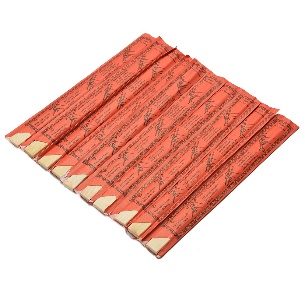 10Pairs Disposable Chinese Bamboo Chopsticks Kari-Out 9" Long Individually wrapped Chop Sticks