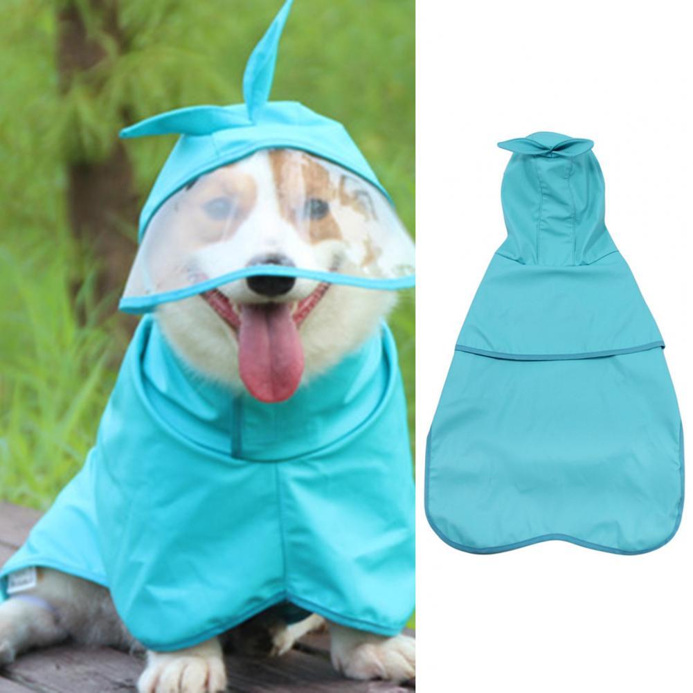 Huisdier Regenjas Transparante Rand Waterdicht Kunstleer Kleine Hond Outdoor Kleding Blauwe Hond Jas Voor Corgi Teddy