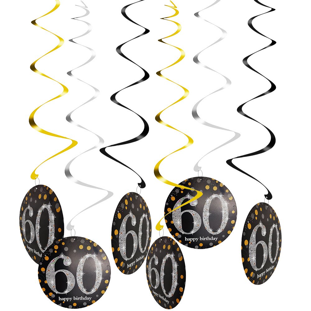 Zwillinge Party Glücklich Geburtstag Dekoration 18 21 30 40 50 60 70 Jahre Hängen Wirbelt Spirale Ornament Erwachsene Jubiläum Party liefert: Entwurf-06