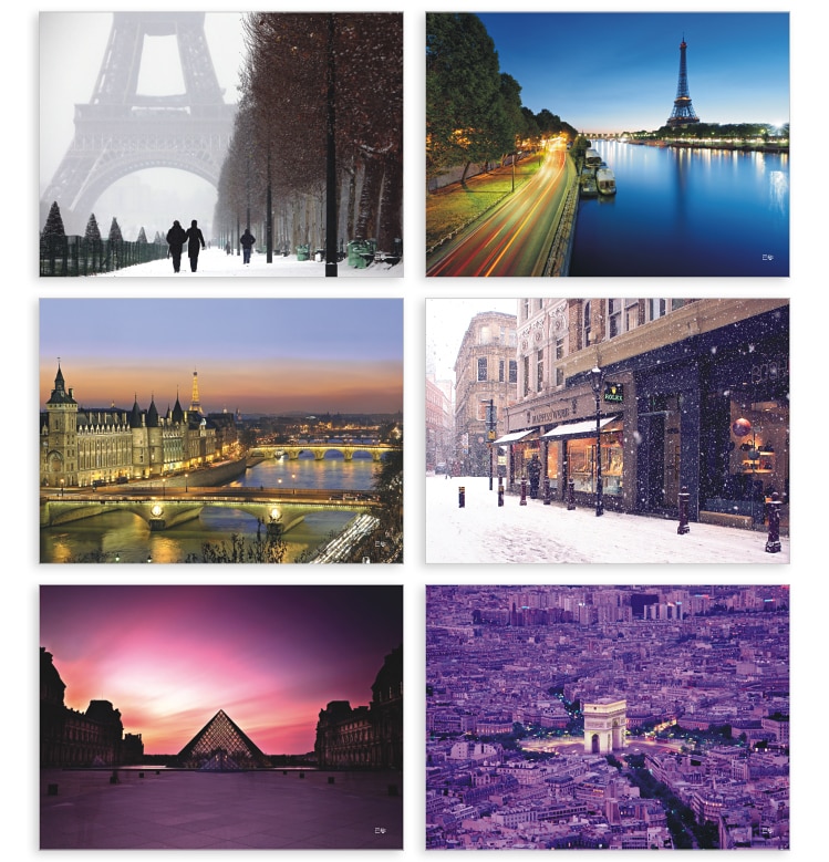 6pcs/lot Paris beautiful landscape christmas greeting cards postcards set Card/Blessing invitation Post card YH-1097