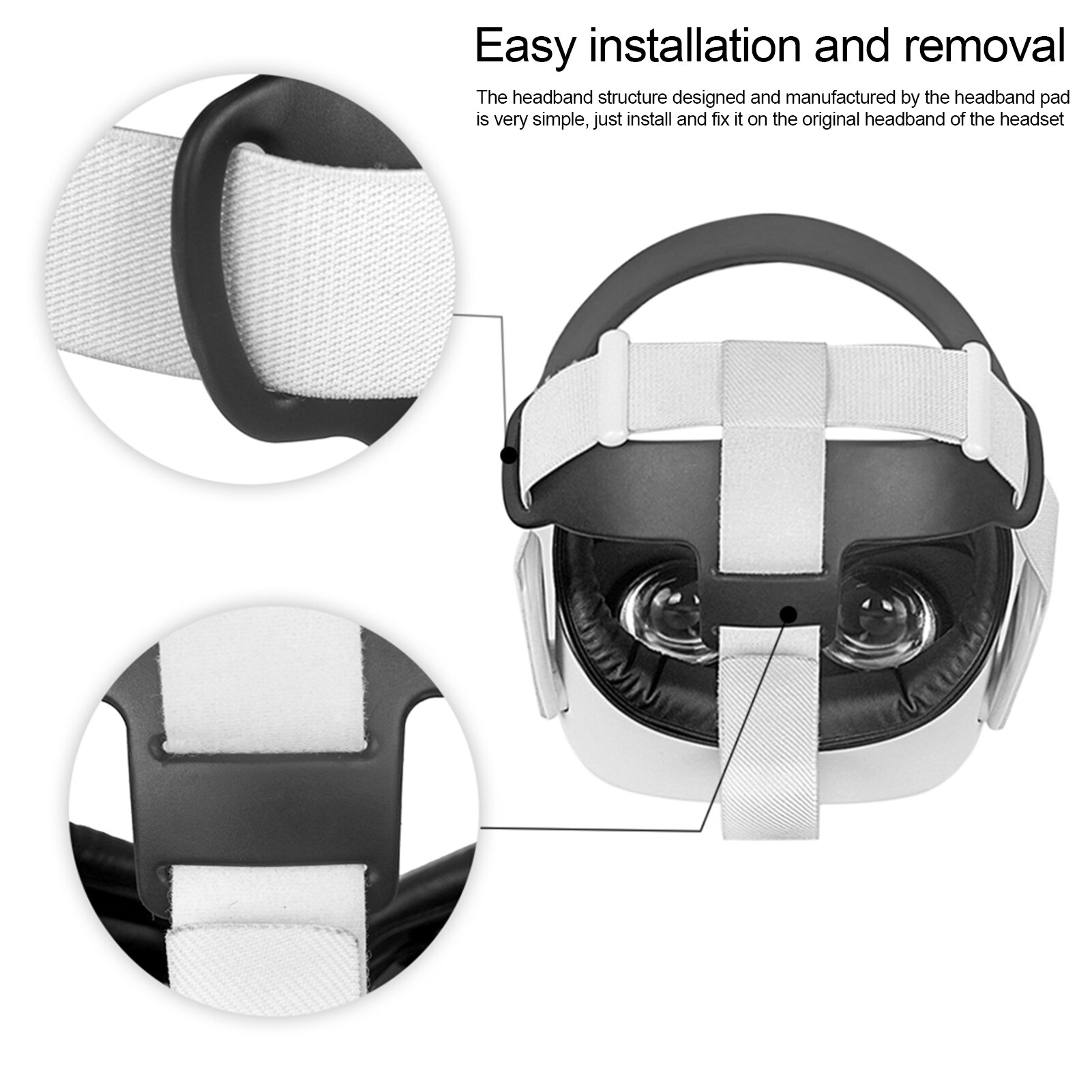 Voor Oculus Quest 2 Hoofdband Kussen Verwijderbare Professionele Vr Headsets Pad Tpu Druk Verlichten Bevestiging Frame Voor Quest2