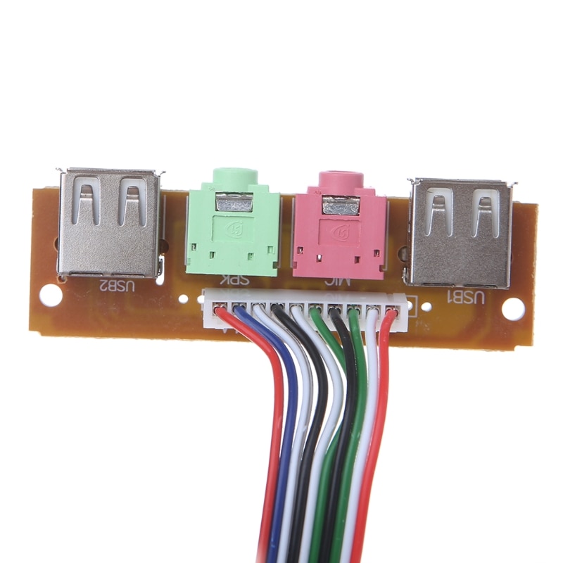 PC Computer Case Front Panel USB Audio Port Mic Earphone Cable