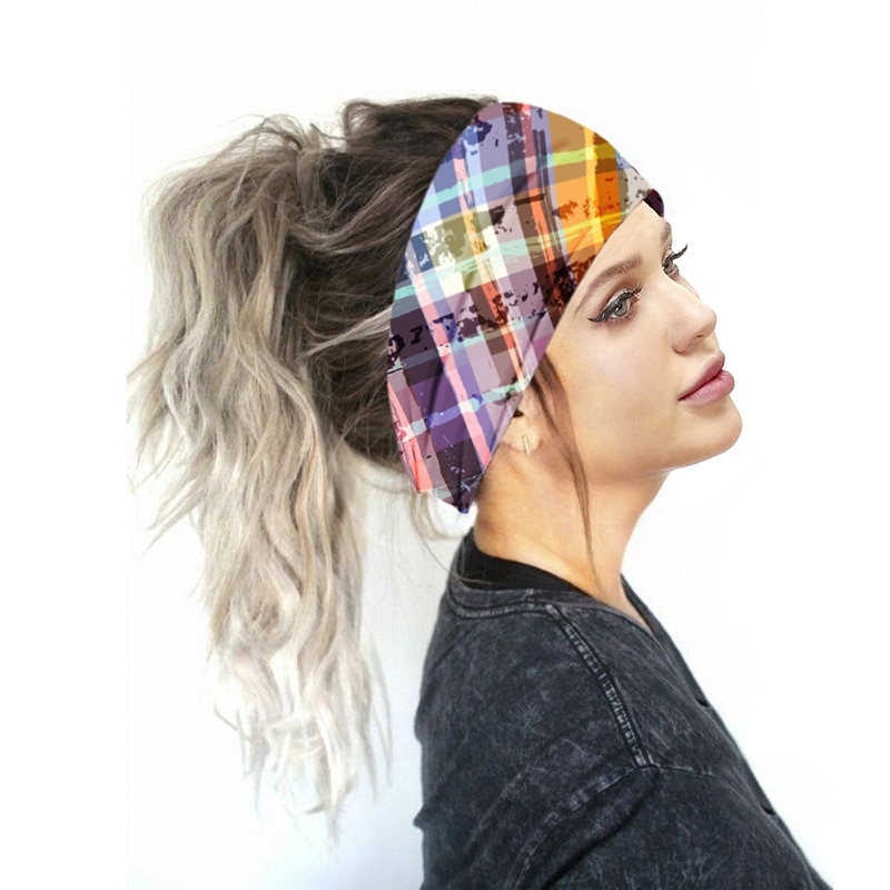 nouvelles femmes tête enveloppement large coton Stretch bandeau filles chapeaux Turban sport imprimer bandeau cheveux accessoires
