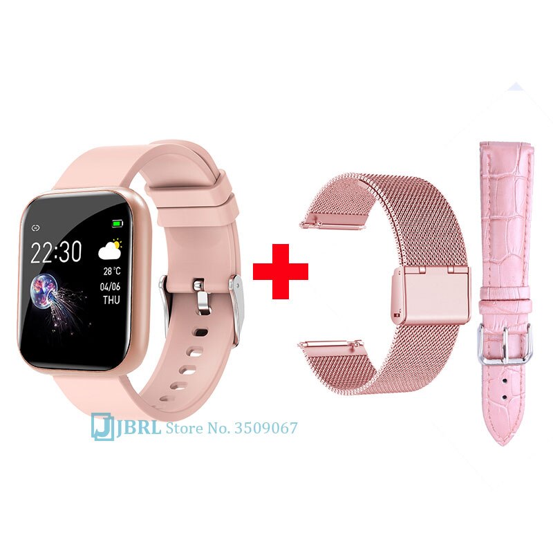 Digital klocka dam män vattentät bluetooth led elektronik klocka för kvinnor män full touch armbandsur sport dam klockor timme: I5s lägg till rem 8
