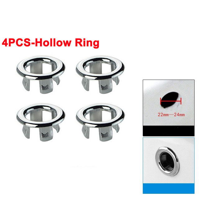 4 Uds cocina baño lavabo Circular desbordamiento cubierta de drenaje decoración bañera fregadero agujero desbordamiento hueco lavabo desbordamiento: Blanco