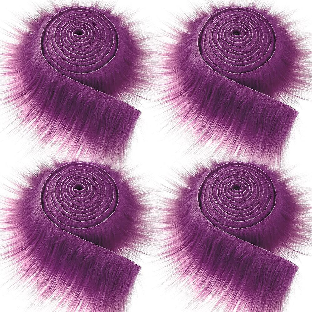 1.5m nastro in pelliccia sintetica nastro fai da te abbigliamento fatto a mano cucito soffice Trim rifilatura tessuto Costume da cucito peluche striscia di pelliccia regalo Home Deco: Purple