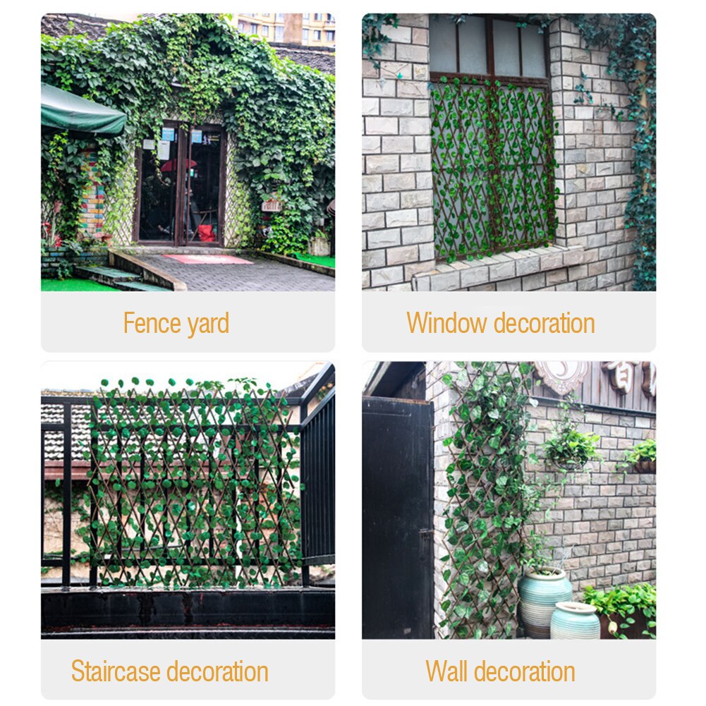 Artificial Leaf Fence Net Artificial Hedges Fence Faux Lvy Vine Leaf Decoration Simulation Green Plants for Outdoor Garden Decor