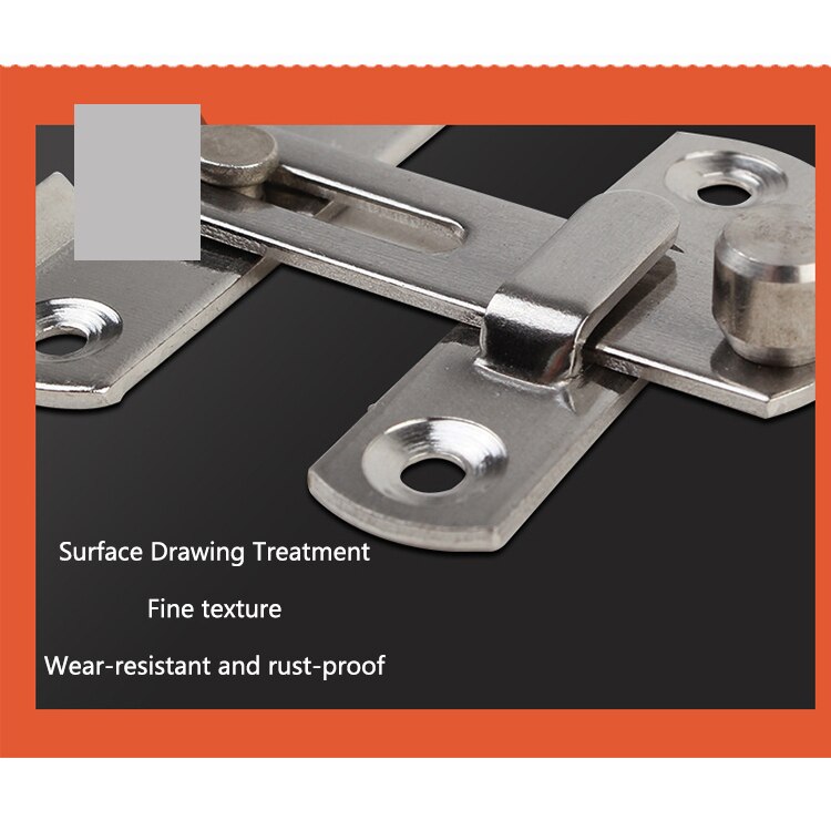 2 Inches Anti Corrosion Home For Pet Cage Sliding Door Hasp Latch Lock Stainless Steel Window Room Security Multifunction