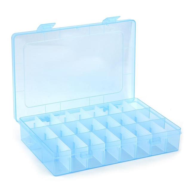 Transparent Plastic Embroidery Floss Storage Box Floss Bobbins Beads Storage Organizer DIY Cross Stitch Sewing Tools: light green