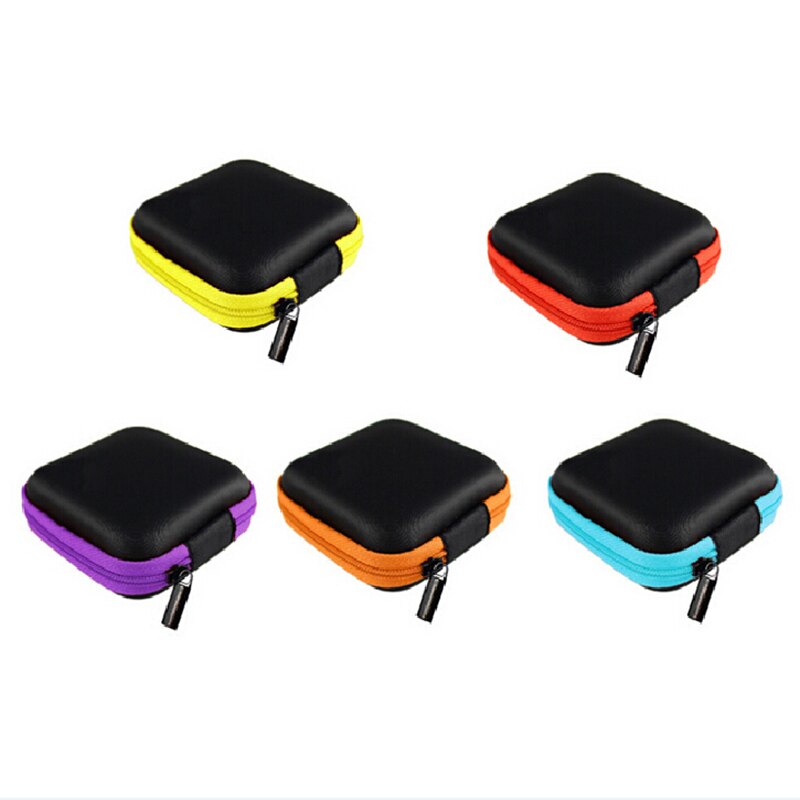 1pcs Mini Storage Bag Box Portable Coin Purse Bag Earbuds Carrying Hand Hold Case for Earphone Headphone Pouch bag Random Color