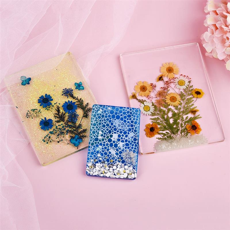 Forma de Retângulo Molde de Silicone DIY Molde de Resina Quadrado Redondo Coaster Epóxi UV DIY Ofício da Resina Decoração de Casa