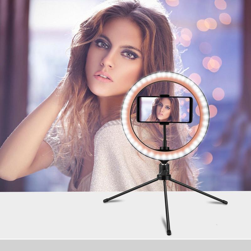 26cm/10inch LED Selfie Ring Light Dimmable LED Ring Lamp Photo Video Camera Phone Light Ringlight For Live Fill Light