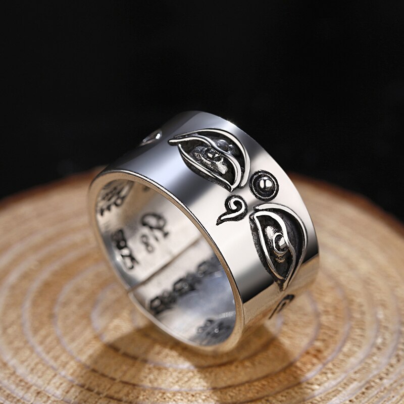 BALMORA 925 Sterling Argento Anelli Aperti per le Donne Degli Uomini Amanti di trasporto del Regalo Dell'annata Scrittura Anello Tailandese Gioielli In Argento Anelli