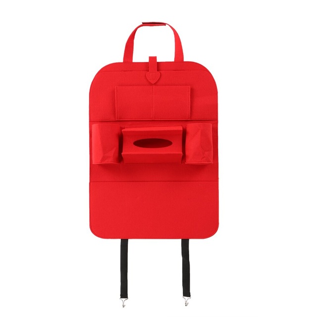 Auto bilsæde ryg multilomme opbevaringspose organisator holder tilbehør sort: Rød