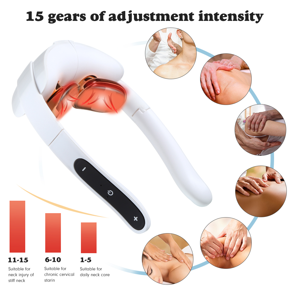Electric Cervical Vertebra Massager Pulse Physiotherapy Massage Instrument Foldable Neck Protector Intelligent Pain Relief