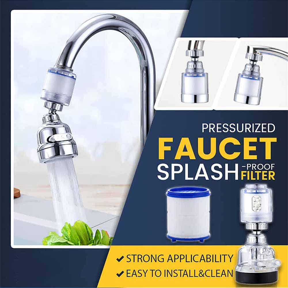 Pressurized Splash-Proof Filter Faucet Universal 360 Degree Swivel 3 Modes Water Saving Rotatable Sprayer Head Kitchen Bathroom