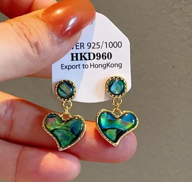Pendientes largos de ojos grandes exagerados de estilo francés, pendientes de gotas de agua con perlas a la: Color amarillo dorado claro