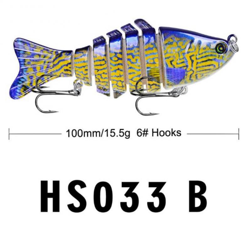 10cm 15.61g Wędkarstwo wabik plastikowa twarda przynęta multi-sekcja ryby bioniczny przynęta HS033 karpia paski gitara basowa Pesca wędkarskiego SwimBait: type2