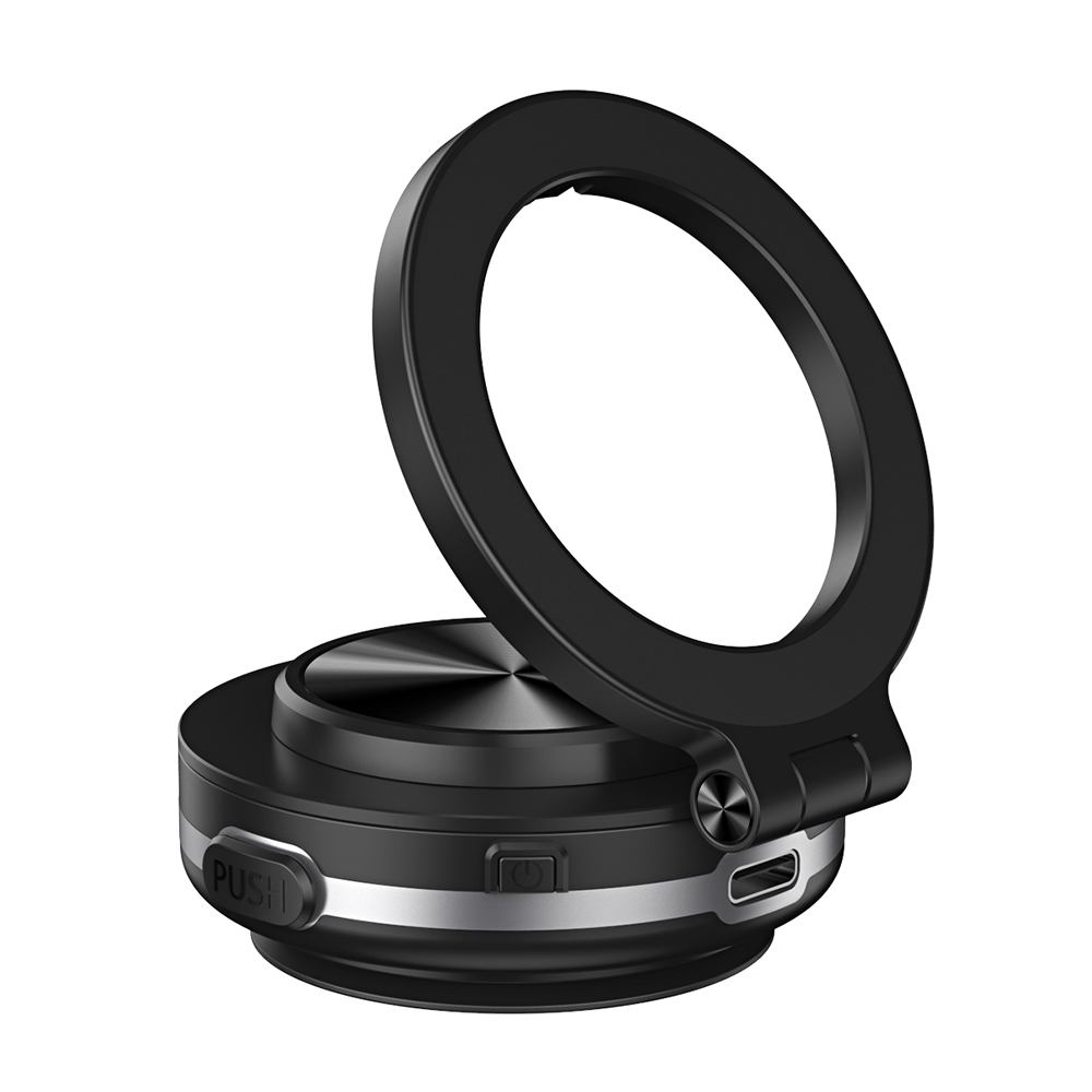 Uchwyt magnetyczny na telefon samochodowy 360° ° Obrotowy silny magnes z adsorpcją próżniową do iPhone'a 12, 13, 14, 15, 16 Pro Max: Black