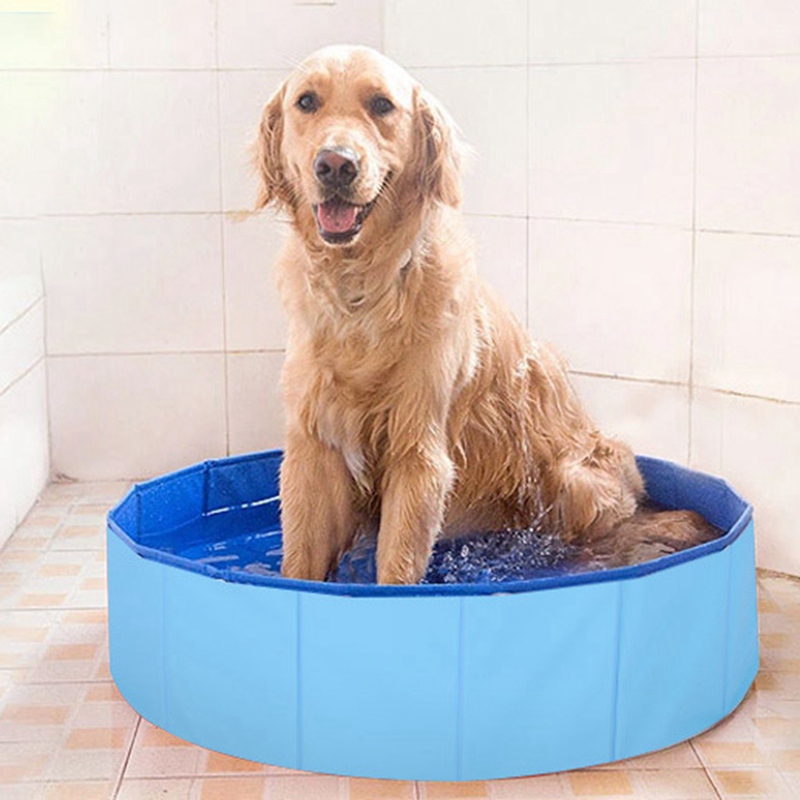 Cute Pet Dogs Cats Summer Grooming Bath Pool Large Bathtub Dog Wash Pool Swimming Pool Red Composite Cloth