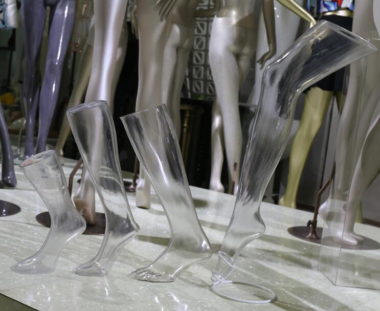 50cm Transparent legs pvc mannequin,male foot legs pants mannequin,stand for shoes socks,Technology 1pc M00665