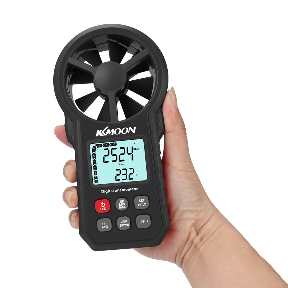 KKMOON Handheld Anemometer Portable Wind Speed Meter CFM Meter Wind Gauge with LCD Backlight for Weather Data Collection Outdoor